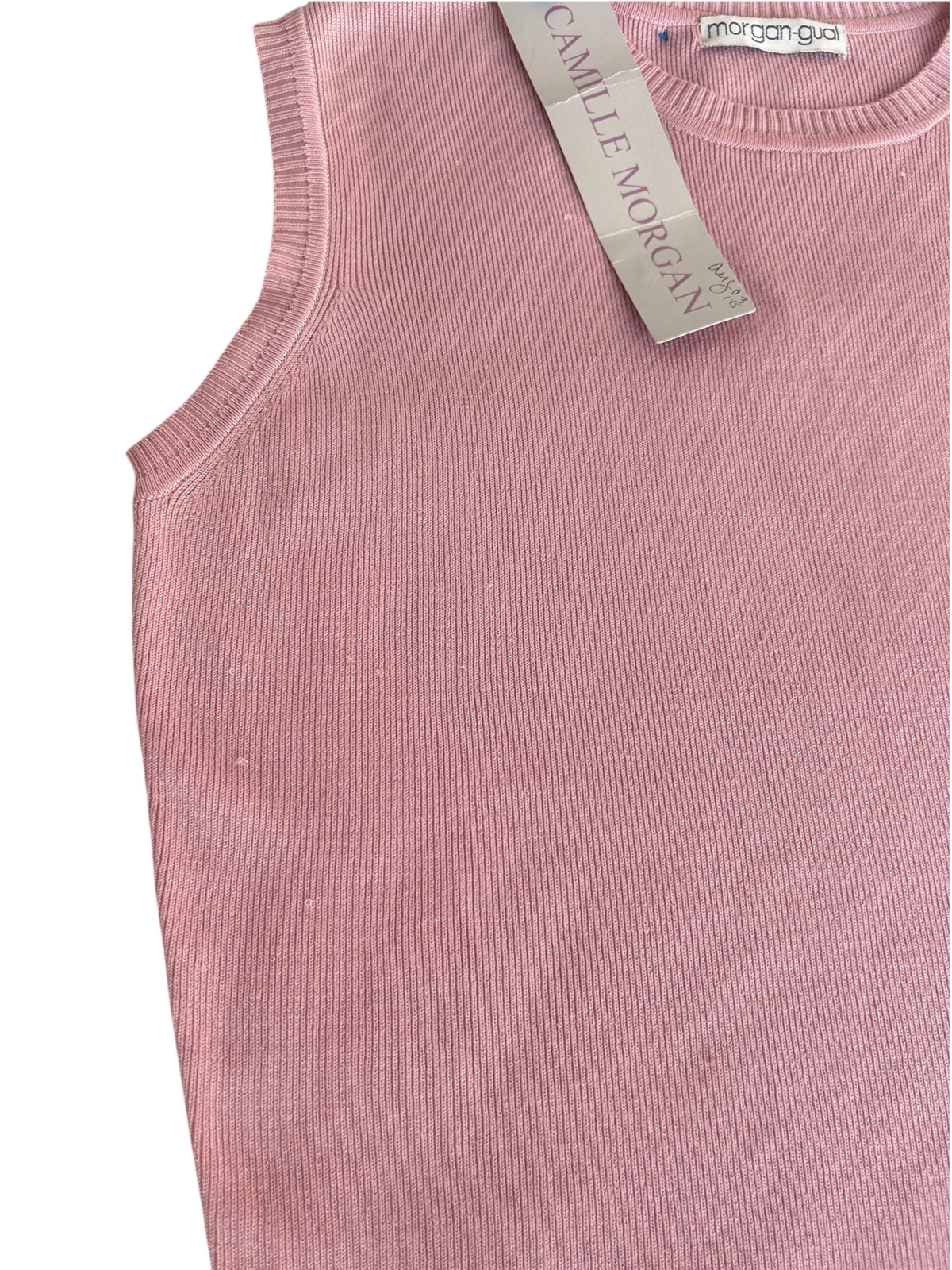 70s Camille Morgan Pink Knit Two-Piece Set -- New with Tags (M/L)
