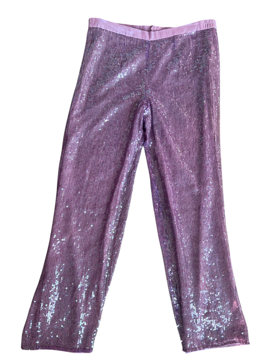 70s Lavender Sequin Flare Pants (L)