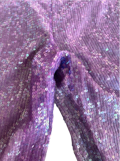 70s Lavender Sequin Flare Pants (L)