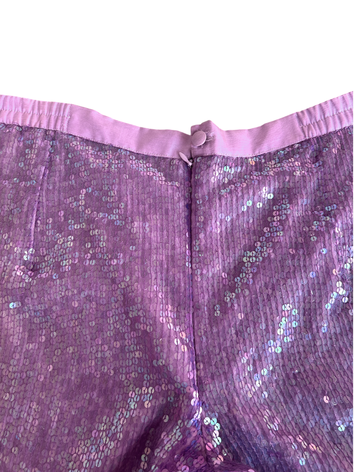 70s Lavender Sequin Flare Pants (L)