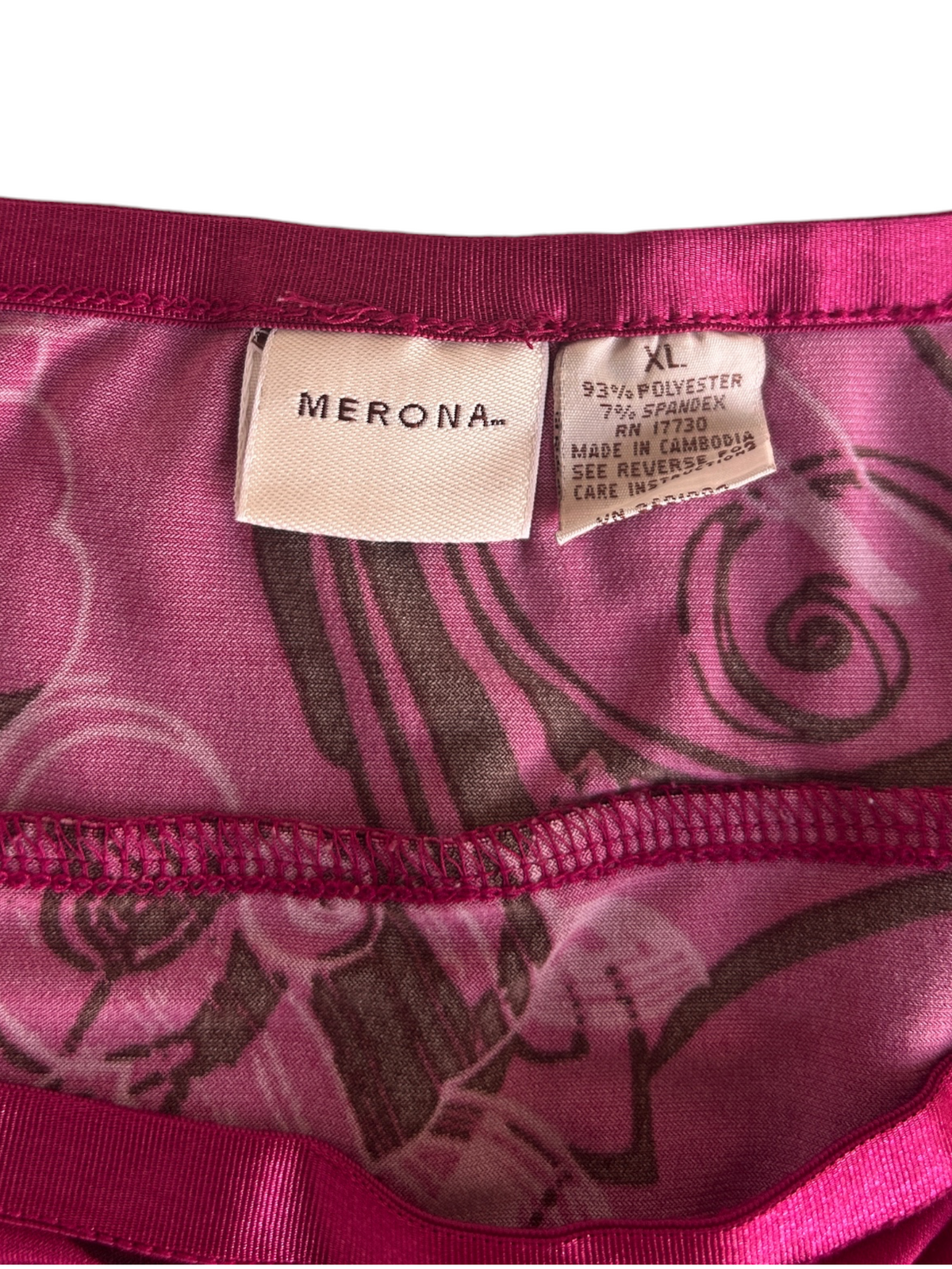 Y2k Magenta Floral Print Asymmetric Skirt (Plus Size)