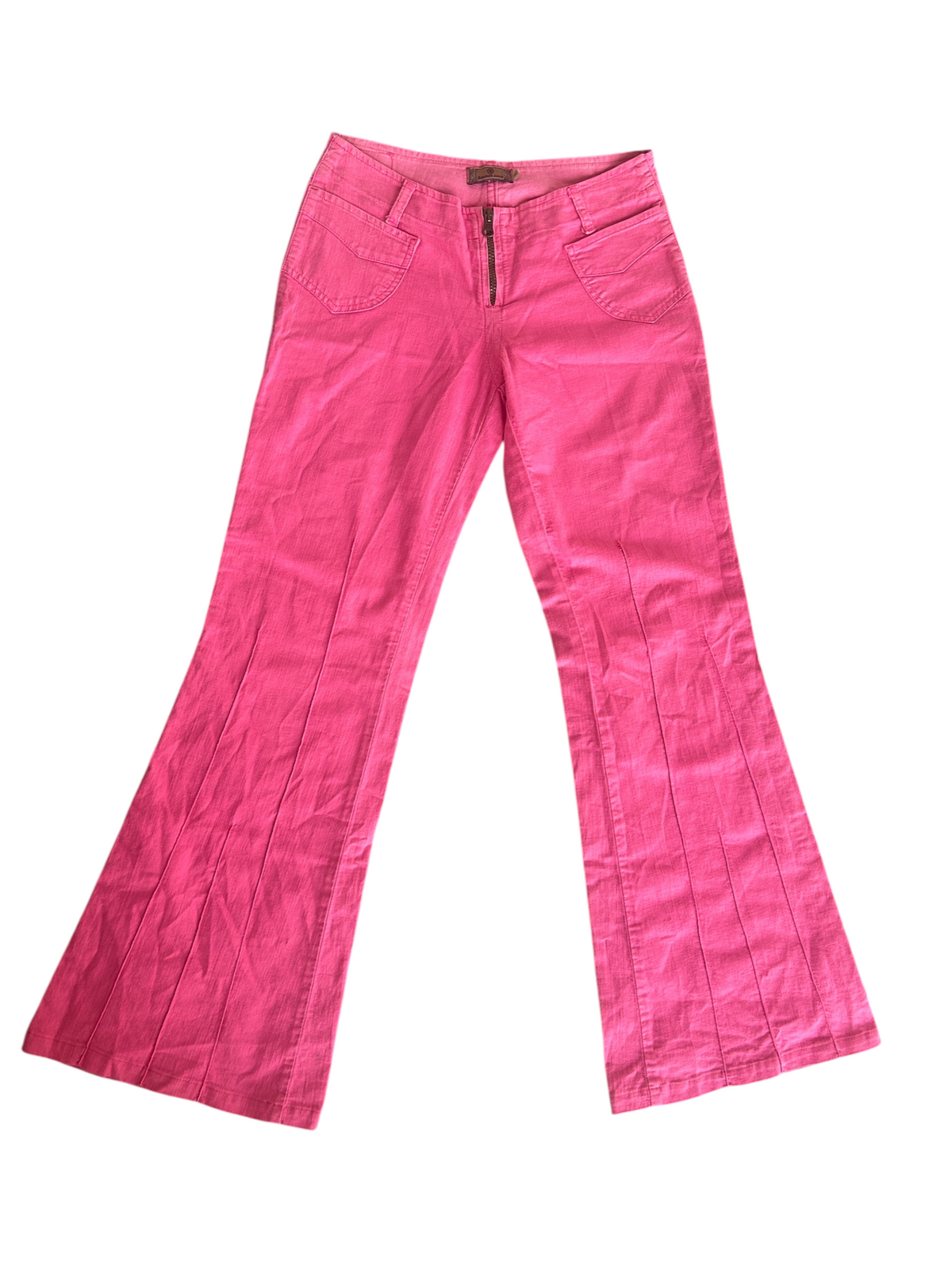Y2k Pink Flare Leg Pants (S)
