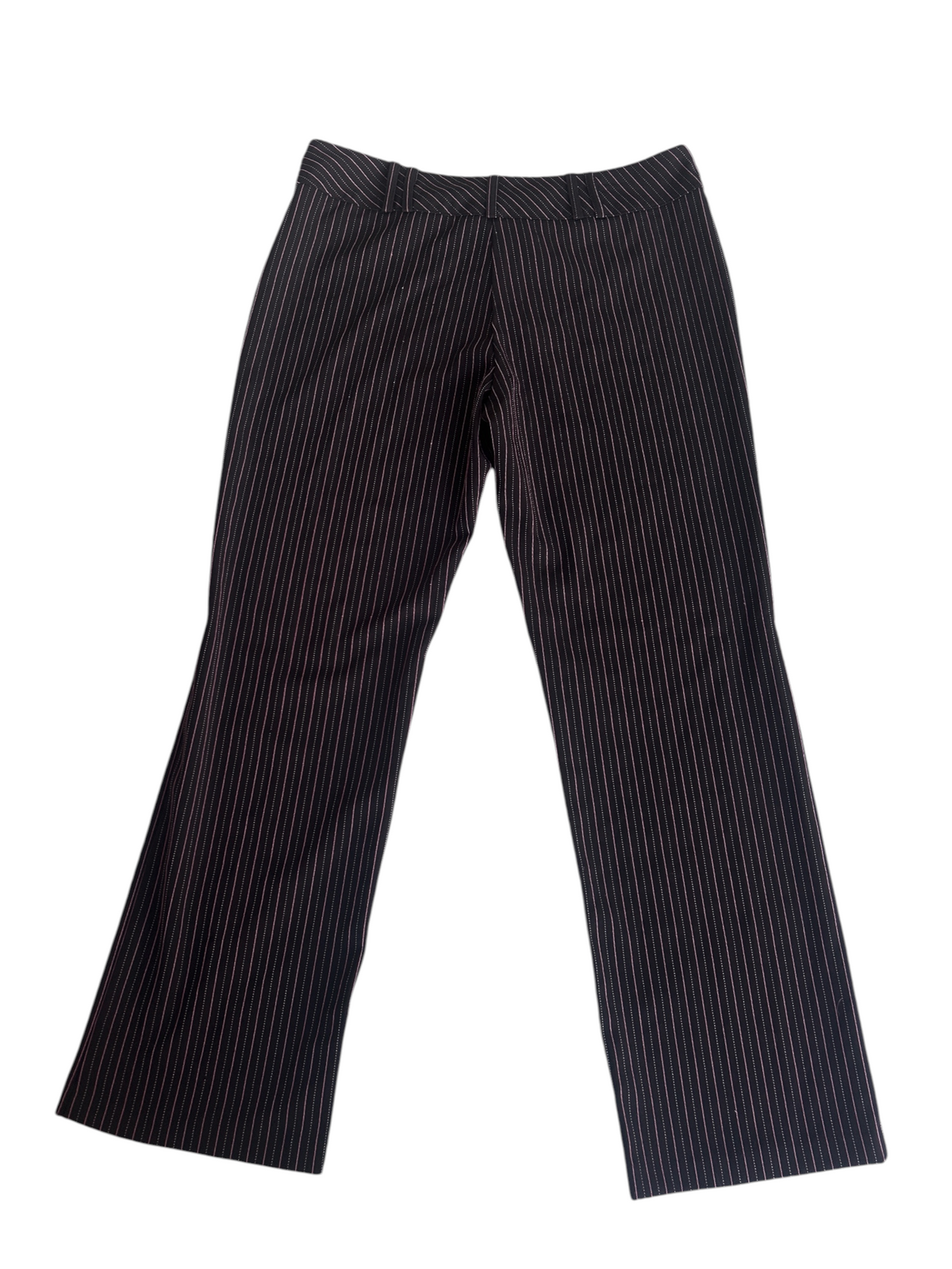 Y2k Black & Pink Pinstripe Flare Trousers (XL)