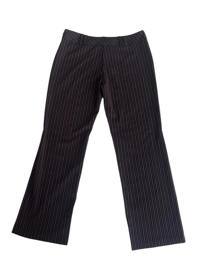 Y2k Black & Pink Pinstripe Flare Trousers (XL)