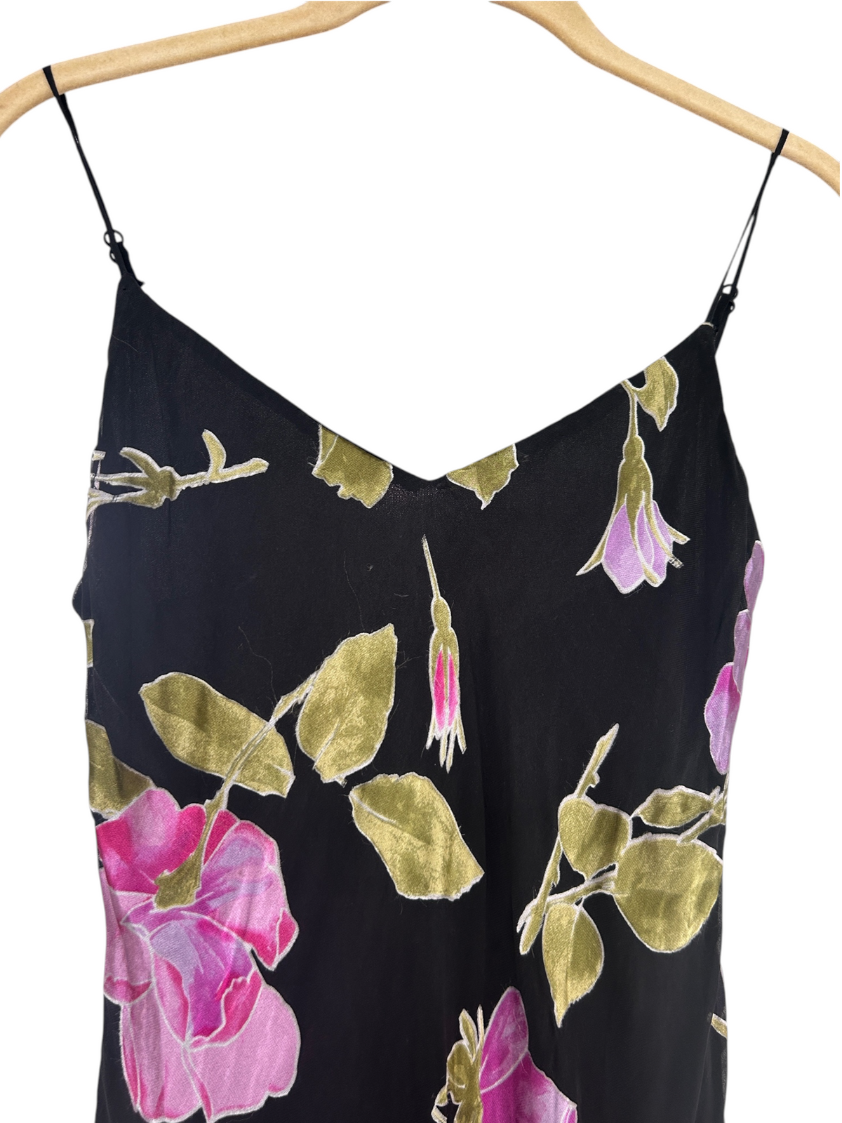 Y2k Betsey Johnson Black Velvet Burnout Floral Dress (S)