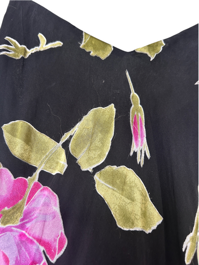 Y2k Betsey Johnson Black Velvet Burnout Floral Dress (S)