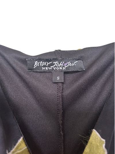 Y2k Betsey Johnson Black Velvet Burnout Floral Dress (S)