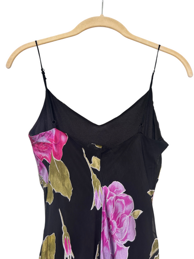 Y2k Betsey Johnson Black Velvet Burnout Floral Dress (S)