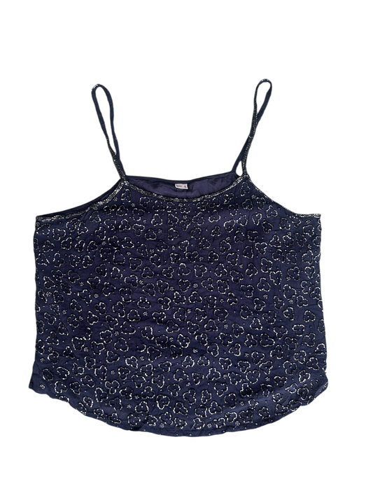 90s Navy Beaded Cami Top (M)