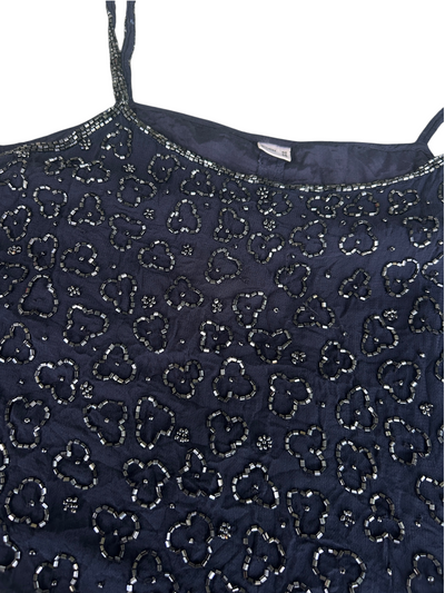 90s Navy Beaded Cami Top (M)