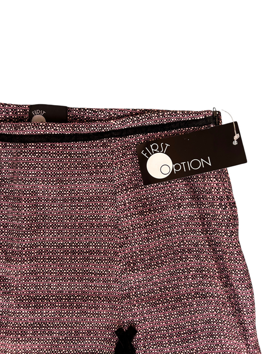 90s First Option Pink Tweed Mini Skirt with Velvet Bows & Lace Hem -- New with Tags (XL)