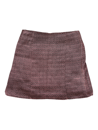 90s First Option Pink Tweed Mini Skirt with Velvet Bows & Lace Hem -- New with Tags (XL)