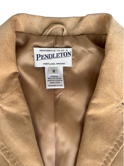 90s Pendleton Tan Suede Leather Jacket Blazer (M)
