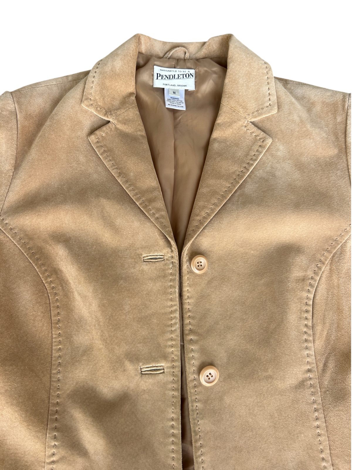 90s Pendleton Tan Suede Leather Jacket Blazer (M)