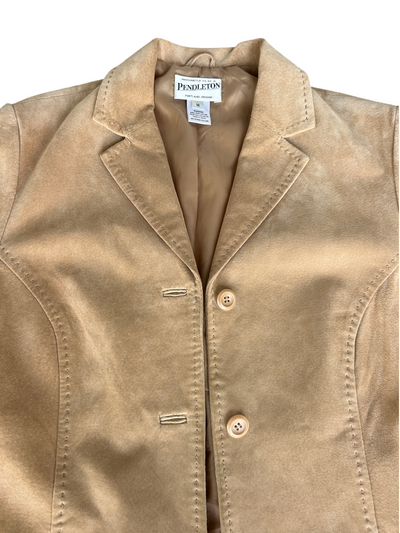 90s Pendleton Tan Suede Leather Jacket Blazer (M)