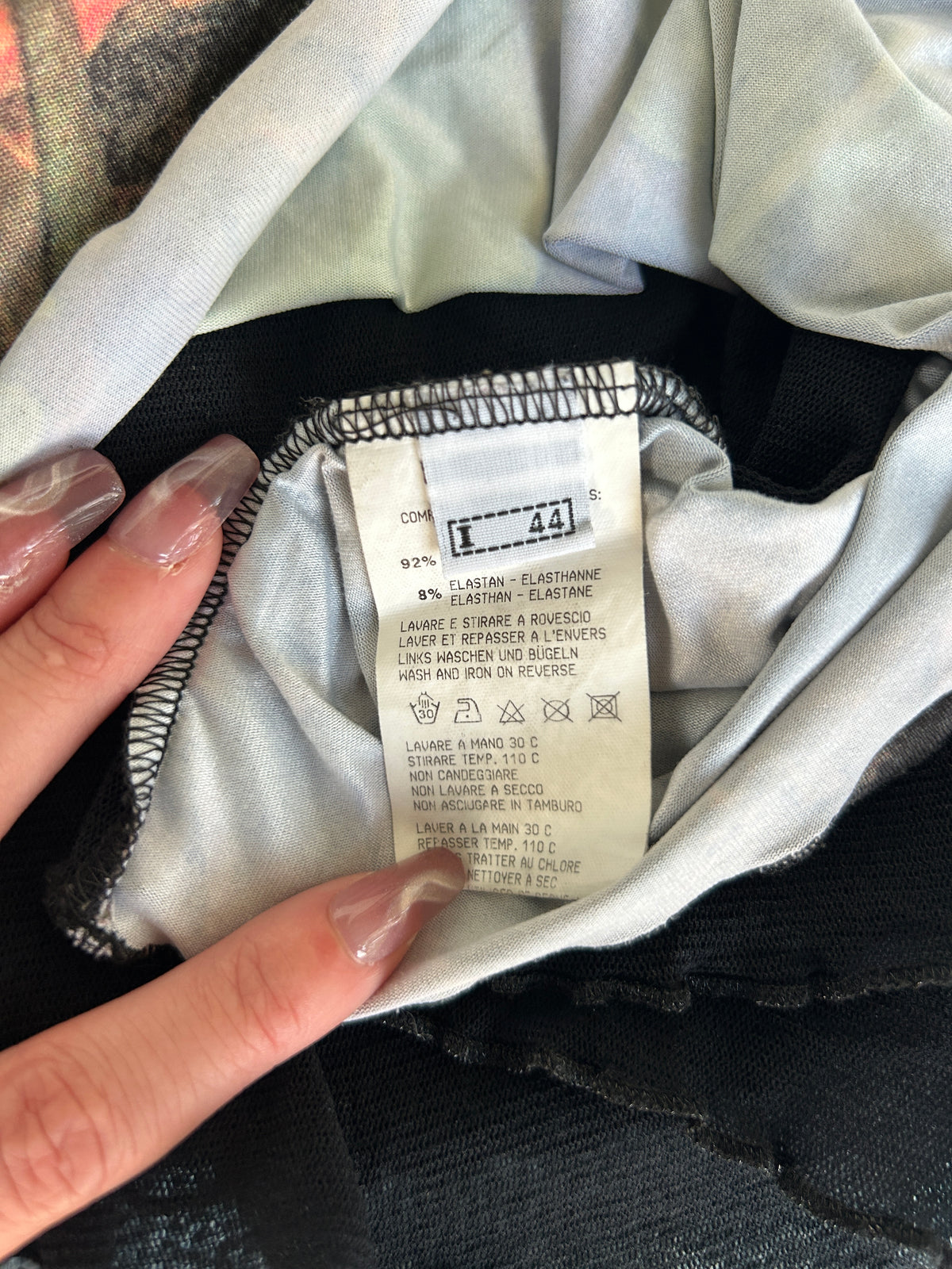 Y2k Gai Mattiolo "XXX Kisses" Graphic Mesh Long-Sleeve Fairy Top (L)