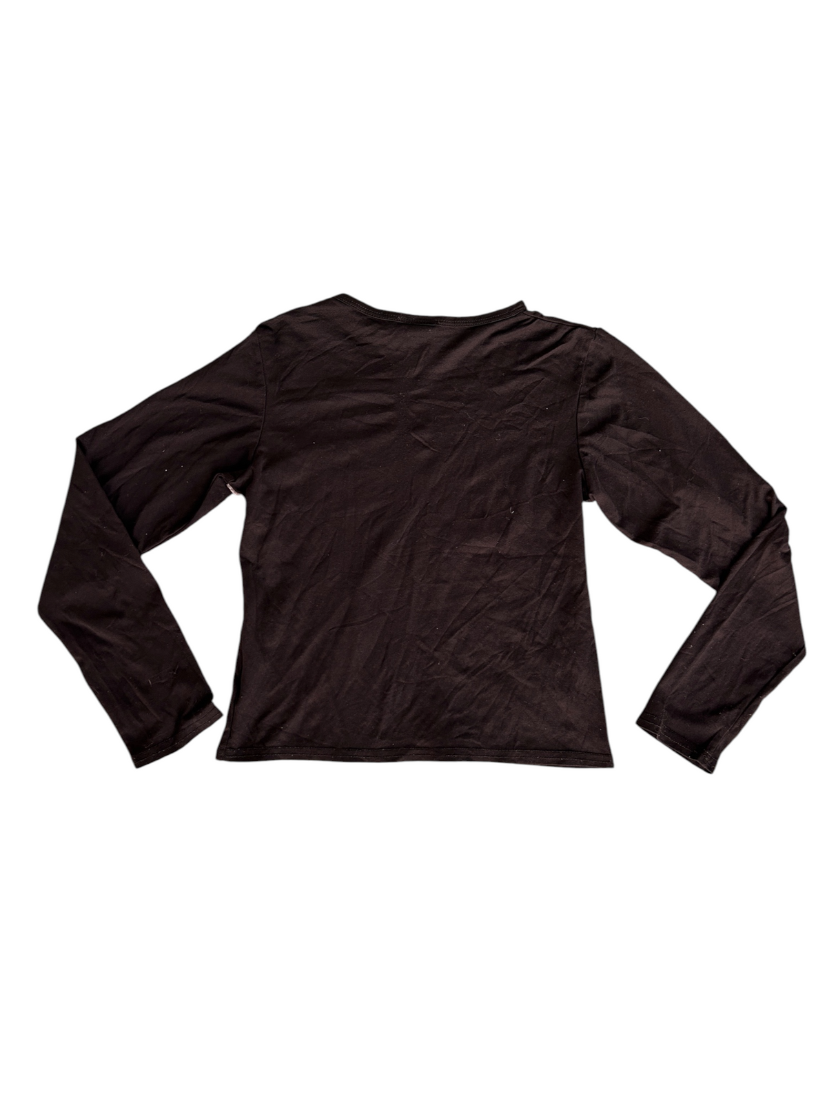 Y2k Black Mesh Long Sleeve Top with Golden Gate Bridge/Suspension Bridge Print (M)