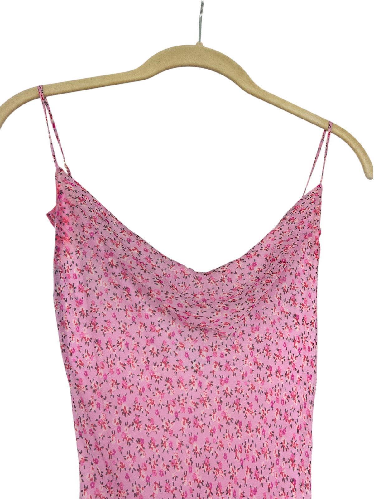 Y2k Betsey Johnson Pink Silk Floral Noisemaker Dress (S)
