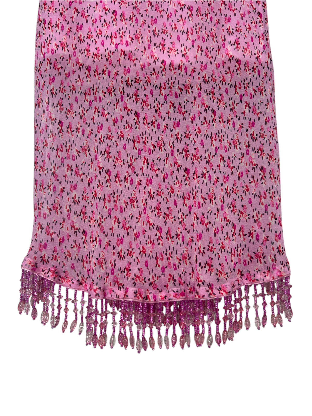 Y2k Betsey Johnson Pink Silk Floral Noisemaker Dress (S)