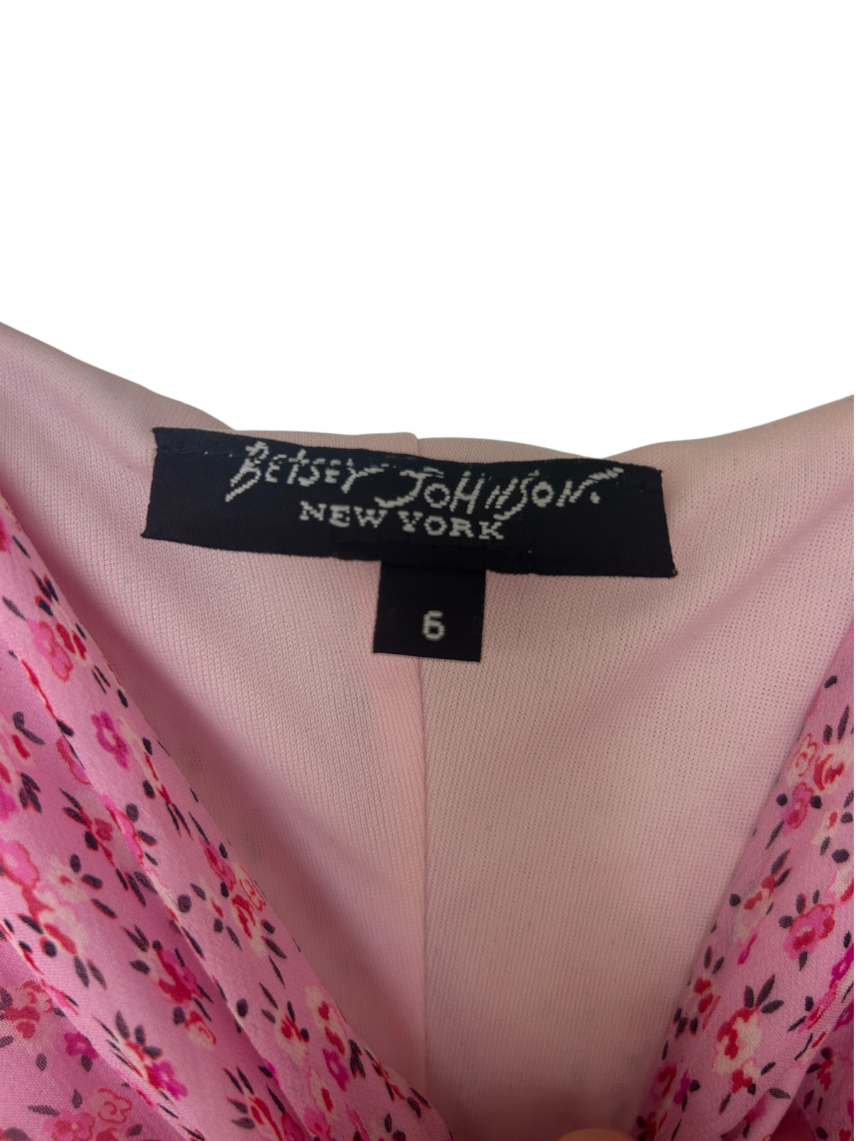 Y2k Betsey Johnson Pink Silk Floral Noisemaker Dress (S)