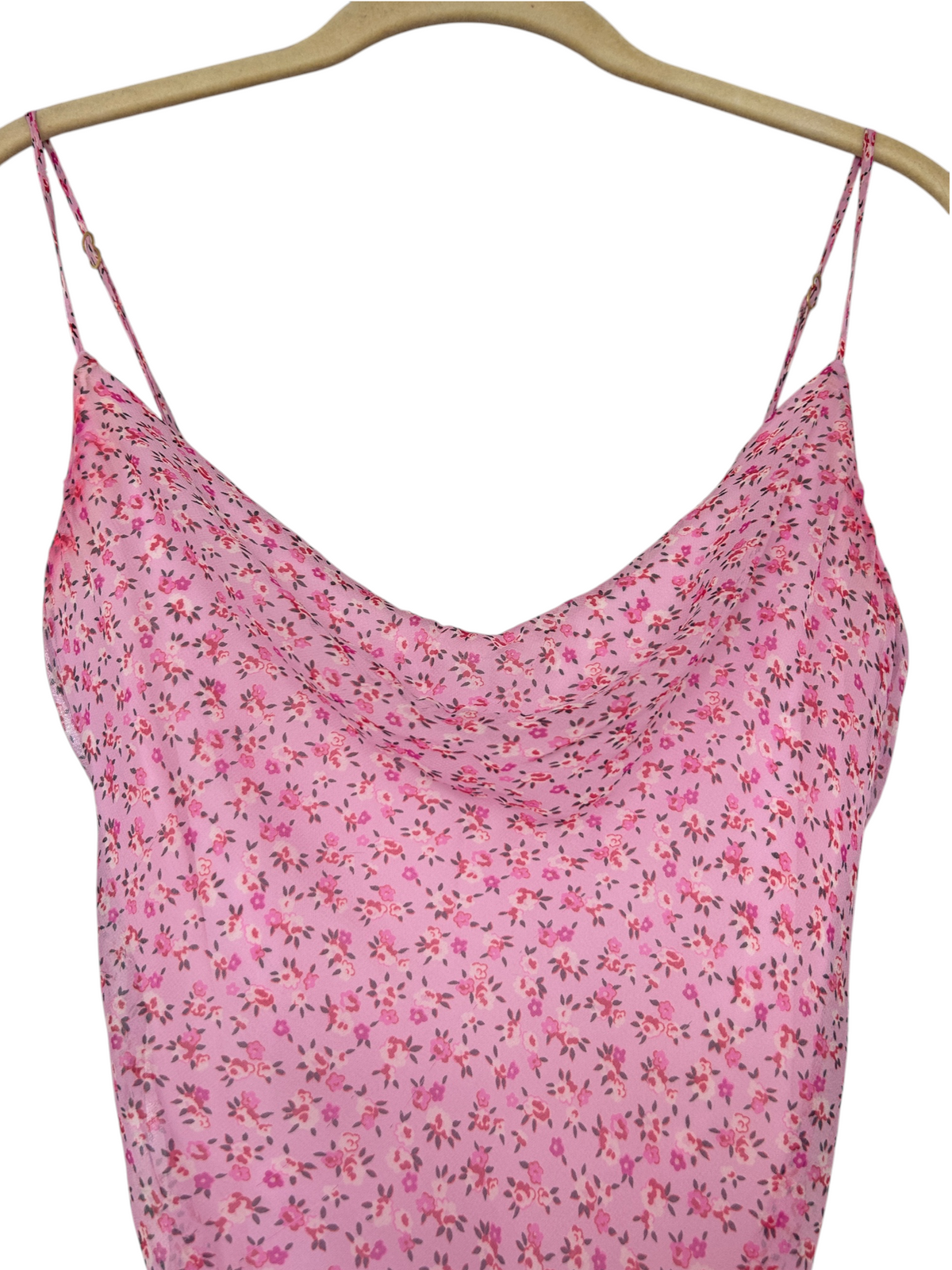 Y2k Betsey Johnson Pink Silk Floral Noisemaker Dress (S)