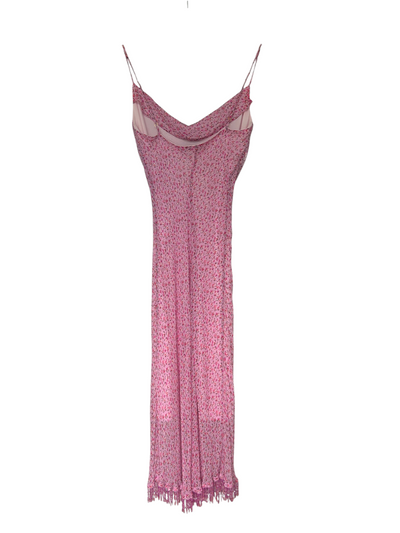 Y2k Betsey Johnson Pink Silk Floral Noisemaker Dress (S)
