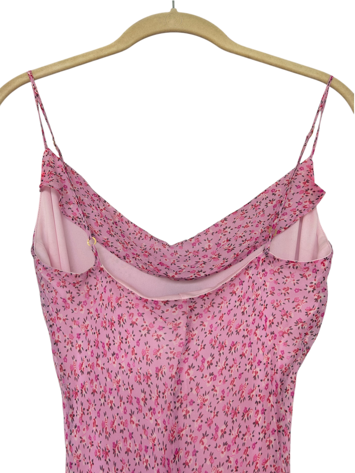 Y2k Betsey Johnson Pink Silk Floral Noisemaker Dress (S)