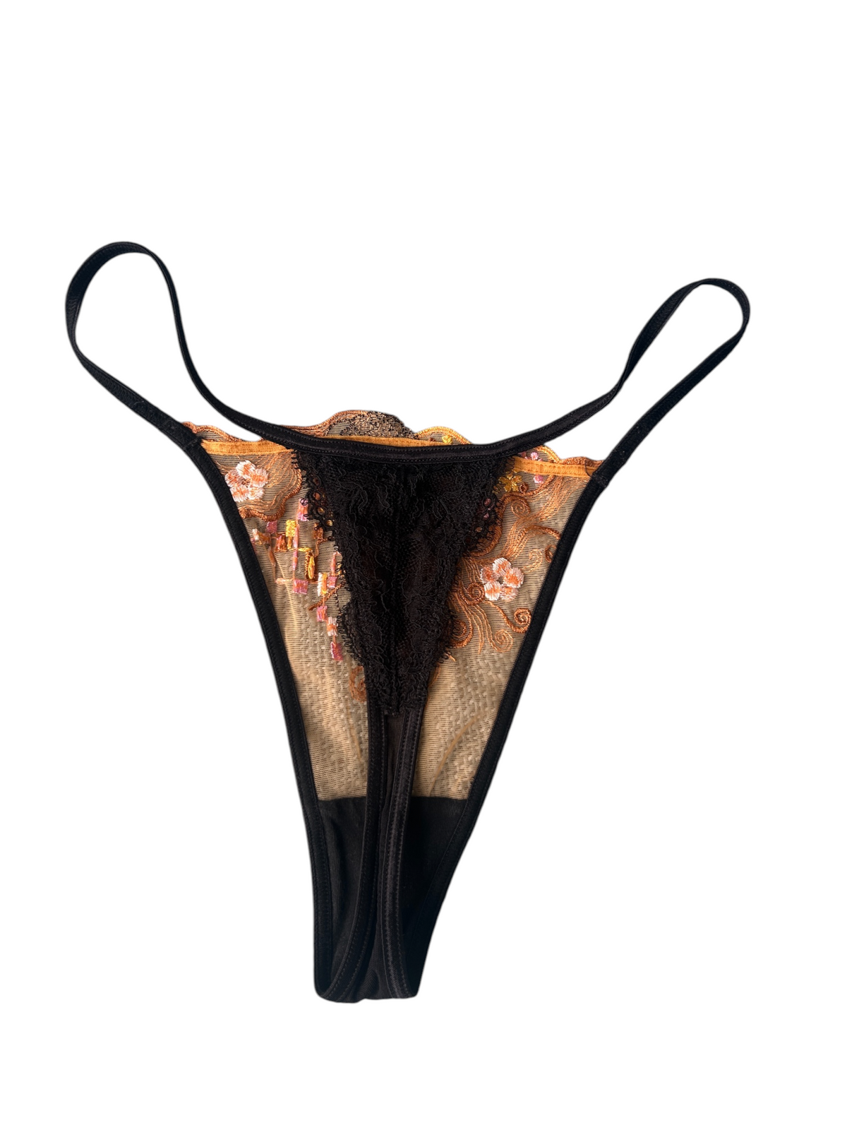 Gustav Klimt "The Kiss" Embroidered Lace Bra & Thong Lingerie Set (S)