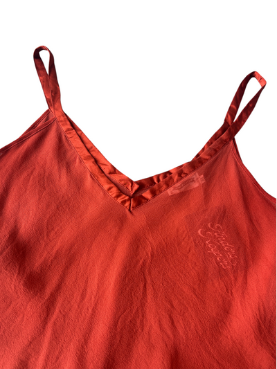 80s Rust Orange Silk Sheer Camisole (M)