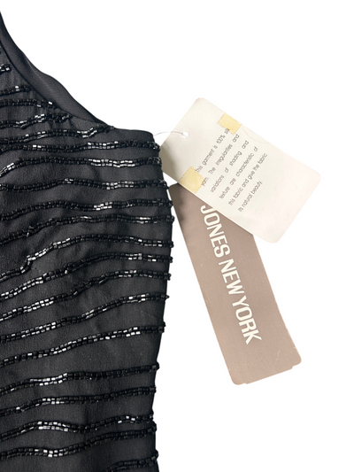 90s Jones New York Silk Black Beaded Wave Tank Top -- New with Tags (Plus Size)