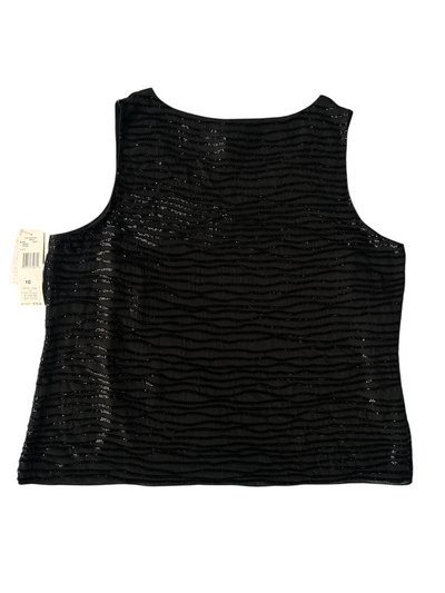 90s Jones New York Silk Black Beaded Wave Tank Top -- New with Tags (Plus Size)