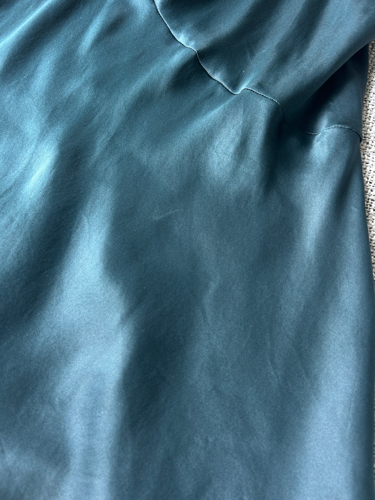 90s Nine West Teal Silk Top with Velvet Cap Sleeves (Plus Size)