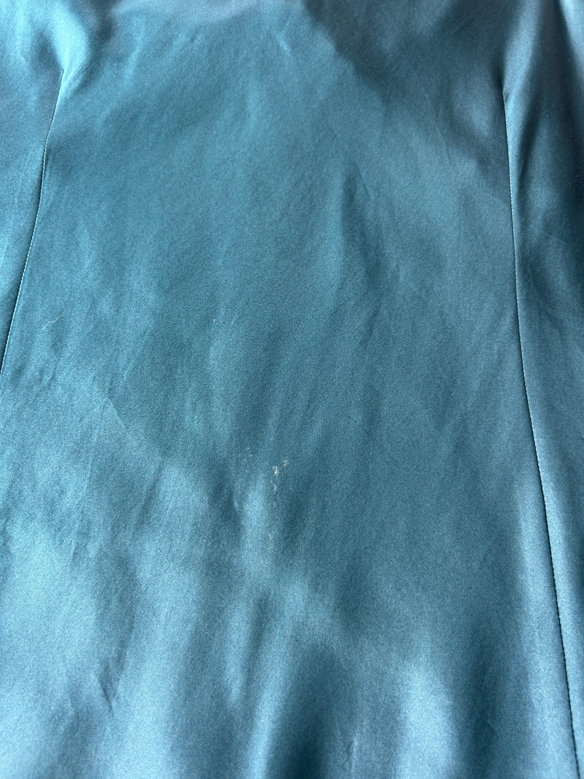 90s Nine West Teal Silk Top with Velvet Cap Sleeves (Plus Size)