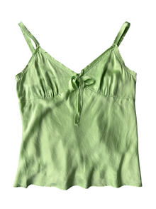 Y2k Pastel Green Silk Camisole (L)