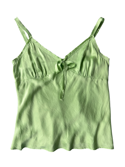 Y2k Pastel Green Silk Camisole (L)