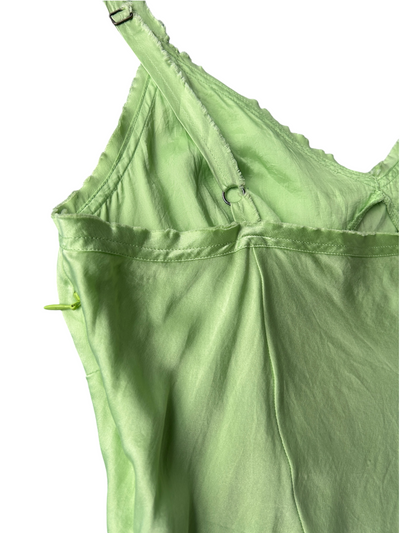 Y2k Pastel Green Silk Camisole (L)