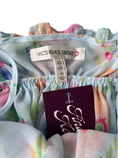 90s Victoria's Secret Blue Floral Babydoll Slip (XS)