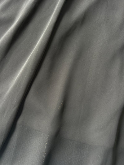 90s Black Flared Midi Skirt with Mesh Underlay (XL)