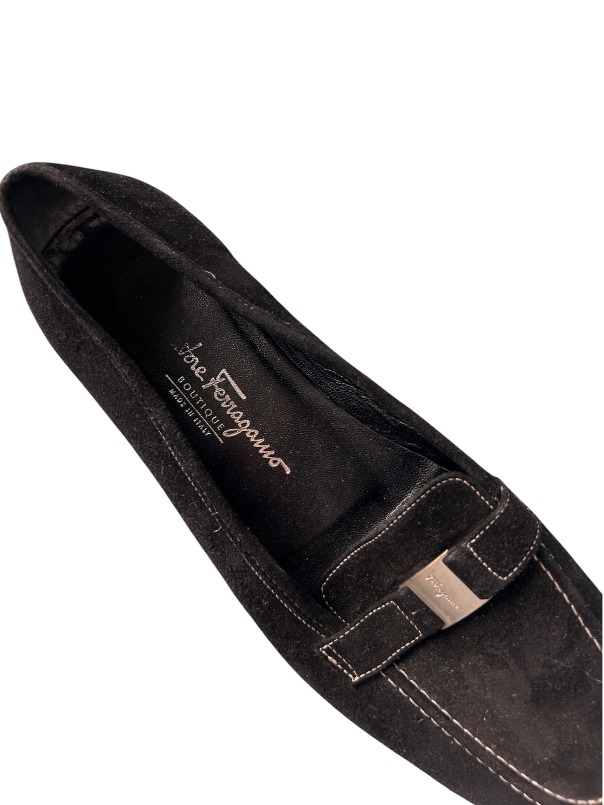 90s Salvatore Ferragamo Boutique Black Suede Loafers (Size 8.5)