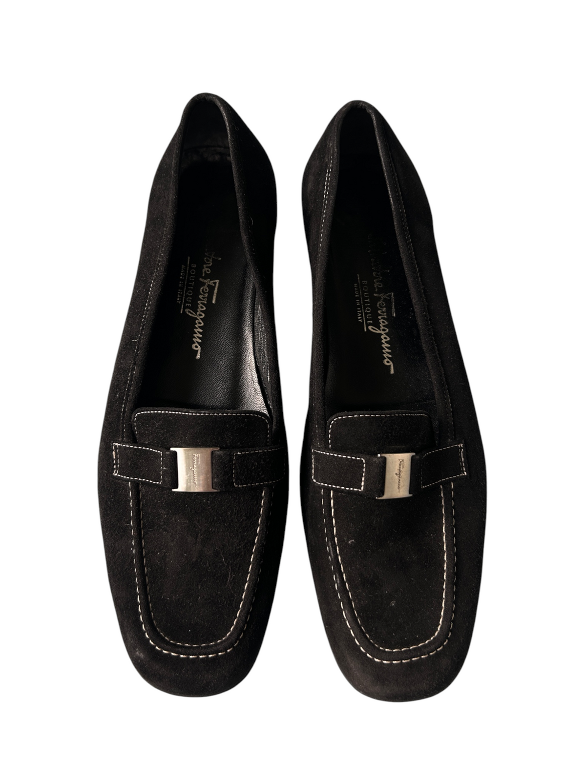90s Salvatore Ferragamo Boutique Black Suede Loafers (Size 8.5)