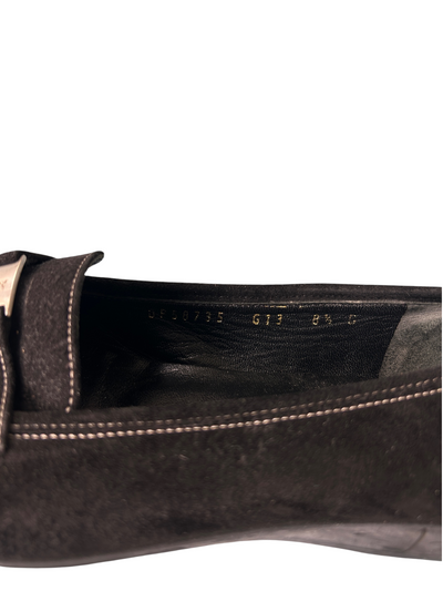90s Salvatore Ferragamo Boutique Black Suede Loafers (Size 8.5)