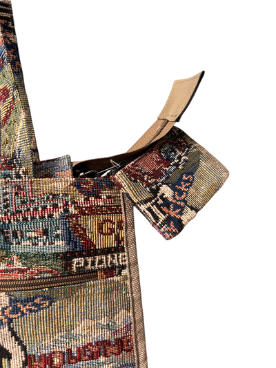 90s Route 66 Americana Tapestry Tote Bag with Wristlet