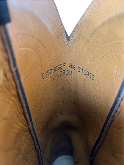 90s Lucchese Black Suede Western Cowboy Boots (8.5)