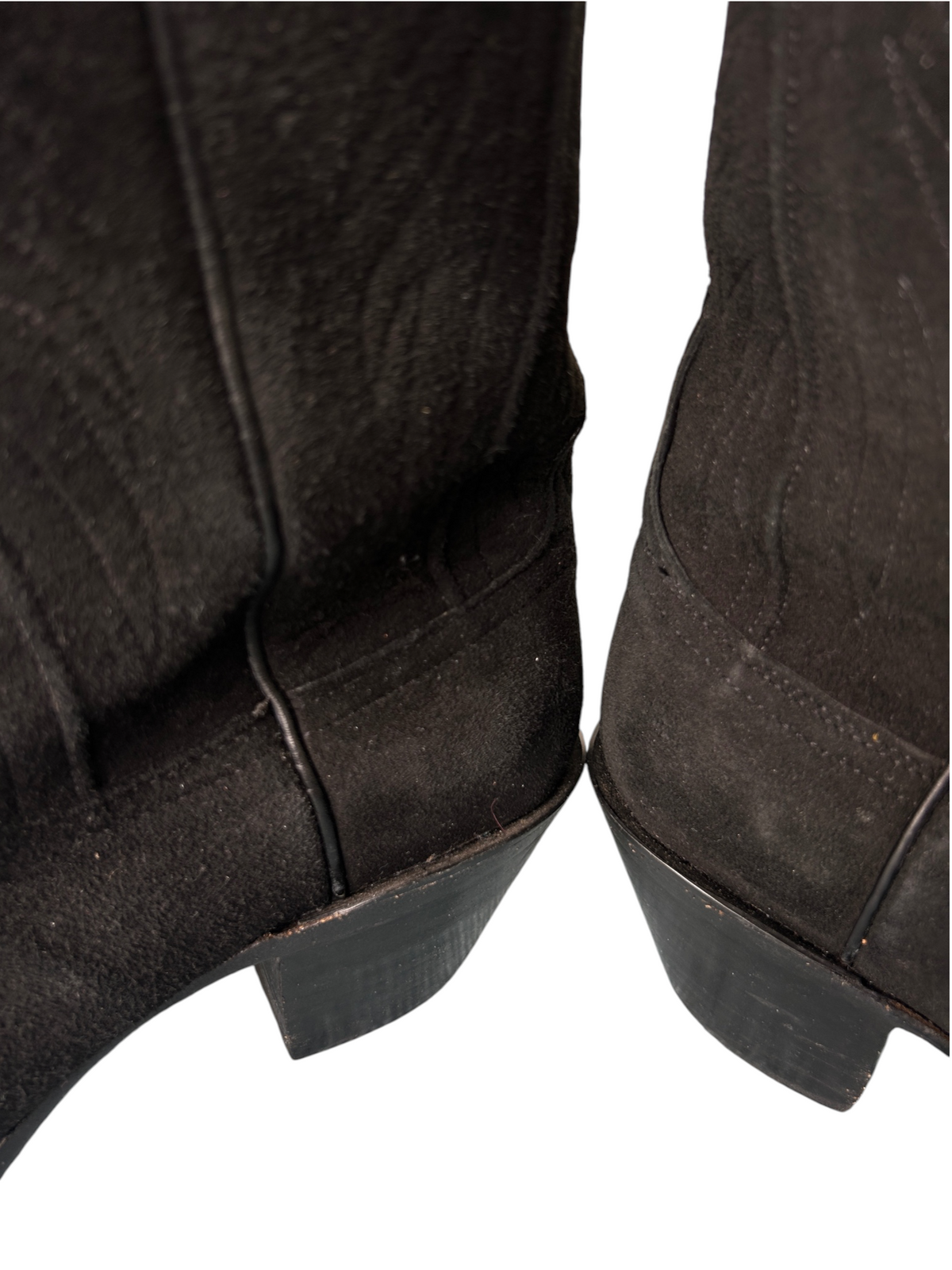 90s Lucchese Black Suede Western Cowboy Boots (8.5)
